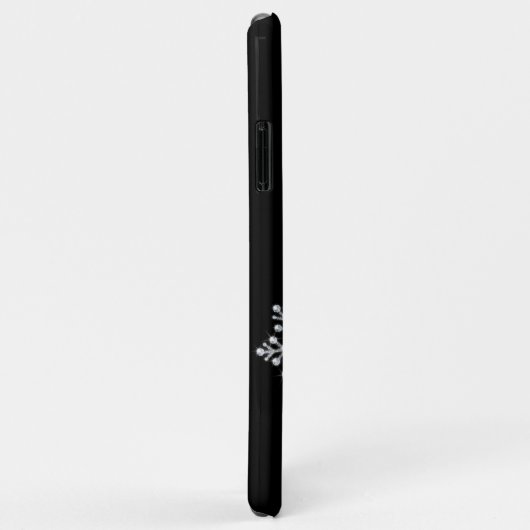 Funkelnd Snowflakes, schwarze iPhone Case (Hinten/Rechts)