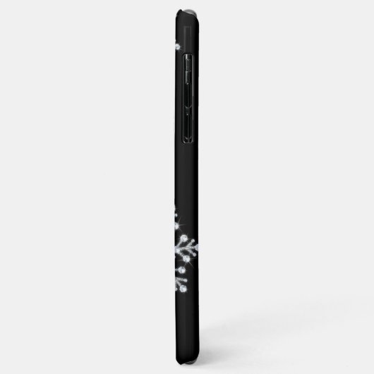 Funkelnd Snowflakes, schwarze iPhone Case (Hinten/Links)