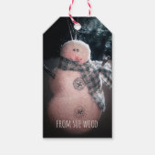 Funkelnd Snowman Individuelle Name Geschenktasten Geschenkanhänger (Vorderseite)