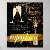 Funkelnd So Elegant Bridal Brunch Mimosa Bar Sign Poster (Vorne)