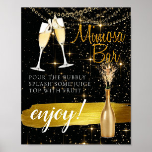 Funkelnd So Elegant Bridal Brunch Mimosa Bar Sign Poster
