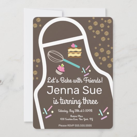 Funkelnd Sprinkle Cupcake zum Geburtstag Einladung (Vorderseite)