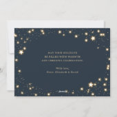 Funkelnd Stars Blue Foto Weihnachtskarten Feiertagskarte (Rückseite)