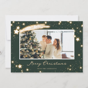 Funkelnd Stars Green Foto Weihnachtskarten Feiertagskarte