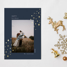 Funkelnd Sterne Foil Holiday Foto Card Folien Feiertagskarte