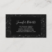 Funkelnd Sterne Hair Stylist Black Modern Elegante Visitenkarte (Rückseite)