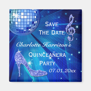 Funkelnd Stilett-Ferse Quinceañera Save the Date Magnet