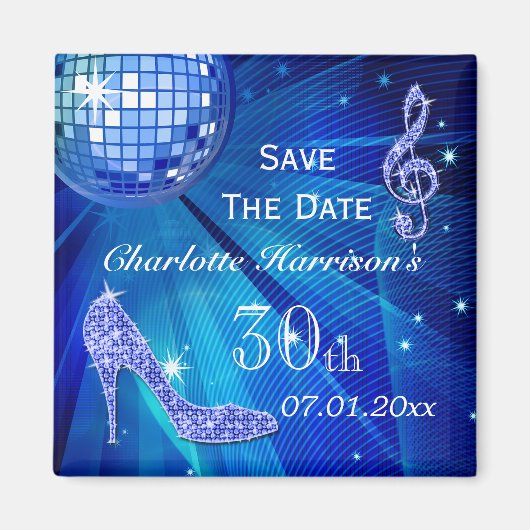 Funkelnd Stilett-Fersen-30. Geburtstag Save the Magnet (Vorne)
