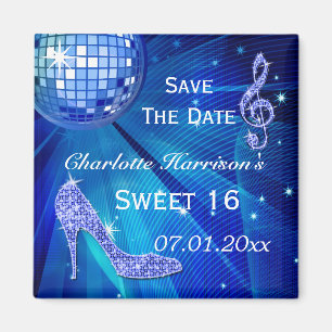 Funkelnd Stilett-Fersen-Bonbon 16 Save the Date Magnet