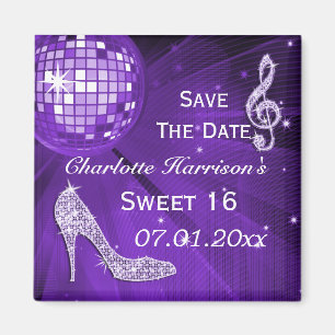 Funkelnd Stilett-Fersen-Bonbon 16 Save the Date Magnet