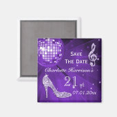 Funkelnd Stiletto Heel 21. Geburtstag Save the Dat Magnet (Vorderseite/Rückseite)