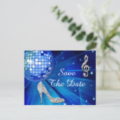 Funkelnd Stiletto Heel 50. Geburtstag Save the Dat Ankündigungspostkarte (Stehend Vorderseite)