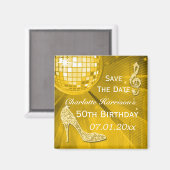 Funkelnd Stiletto Heel 50. Geburtstag Save the Dat Magnet (Vorderseite/Rückseite)