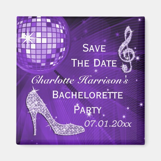 Funkelnd Stiletto Heel Bachelorette Magnet (Vorne)