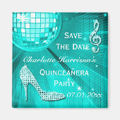 Funkelnd Stiletto Heel Quinceañera Save the Date Magnet (Vorne)