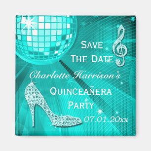 Funkelnd Stiletto Heel Quinceañera Save the Date Magnet