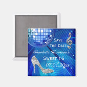 Funkelnd Stiletto Heel Sweet 16 Save the Date Magnet (Vorderseite/Rückseite)