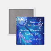 Funkelnd Stiletto Heel Sweet 16 Save the Date Magnet (Vorderseite/Rückseite)