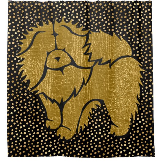 FUNKELND THANG Chow Imitate Metallduschvorhang Duschvorhang (Vorderseite)