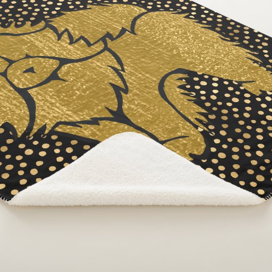 FUNKELND THANG Chow Imitate metallische Sherpa Dec Sherpadecke (3/4)