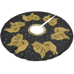 FUNKELND THANG Finnischer Lapphund Xmas Baumrock Polyester Weihnachtsbaumdecke