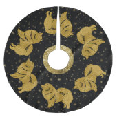 FUNKELND THANG Finnischer Lapphund Xmas Baumrock Polyester Weihnachtsbaumdecke (Vorderseite)