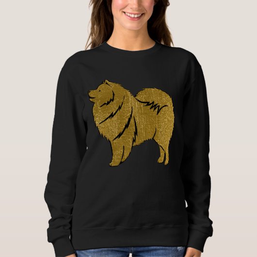 FUNKELND THANG Lapphund Imitate metallisch Sweatshirt (Vorderseite)