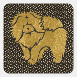 FUNKELND THANG ROUGH CHOW Imitate Metallkleber Quadratischer Aufkleber