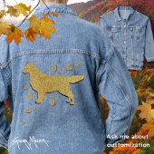 FUNKELND THANGG Golden Retriever Imitate metallisc Jeansjacke