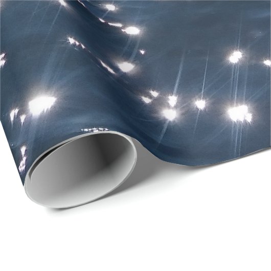 Funkelnd tiefe blaue Meereswellen Geschenkpapier (Rolleneckpunkt)