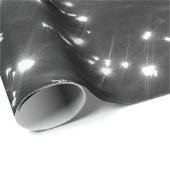 Funkelnd Tiefseewellen Schwarz-weiß Geschenkpapier (Rolleneckpunkt)