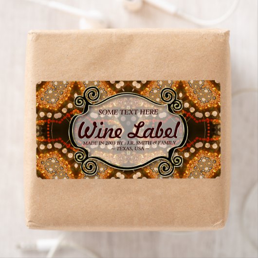 Funkelnd Tribal Earth Wedding Wine/Drink Labels (Insitu)