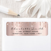 Funkelnd Tropfen Rose Blush Rücksendeadresse Hochz (Insitu)