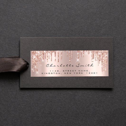 Funkelnd Tropfen Rose Erröten Rücksendeadressen-Au