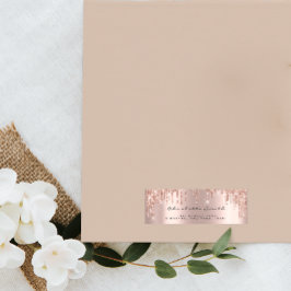 Funkelnd Tropfen Rose Erröten Rücksendeadressen-Au