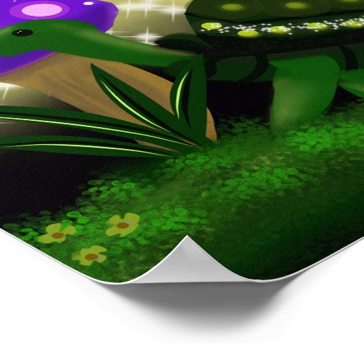 Funkelnd Turtle Poster (Ecke)