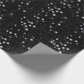 Funkelnd Twilight Black Sky Silver Diamonds Geschenkpapier (Ecke)
