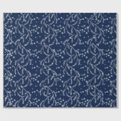 Funkelnd Twilight Blue Navy Laurel Silver Diamonds Geschenkpapier (Flach)