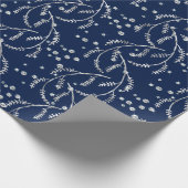 Funkelnd Twilight Blue Navy Laurel Silver Diamonds Geschenkpapier (Ecke)