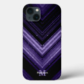 Funkelnd ultraviolette Galaxie Zickzack Monogramm Case-Mate iPhone Hülle (Rückseite)