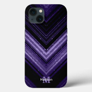 Funkelnd ultraviolette Galaxie Zickzack Monogramm Case-Mate iPhone Hülle