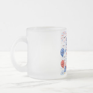 Funkelnd und lächelnd zum 4. Juli Cute Kawaii Mattglastasse