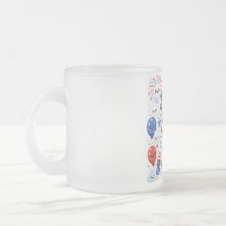 Funkelnd und lächelnd zum 4. Juli Cute Kawaii  Mattglastasse