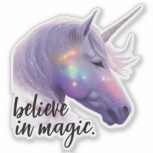 Funkelnd Unicorn-Regenbogen-Glitzer an Magie glaub Aufkleber