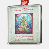 Funkelnd verketteter Weihnachtsbaum Grüner Glitzer Ornament Aus Metall (Links)