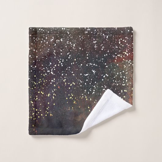 Funkelnd Wasserfarbe Erde rustikale Moderne Glam Badhandtuch Set (Waschlappen)