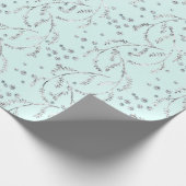 Funkelnd Wasserpastel Laurel Silver Diamonds Geschenkpapier (Ecke)