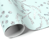 Funkelnd Wasserpastel Laurel Silver Diamonds Geschenkpapier (Rolleneckpunkt)