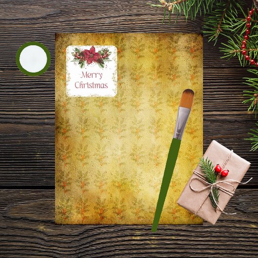 Funkelnd Weihnachtsaufkleber Quadratischer Aufkleber