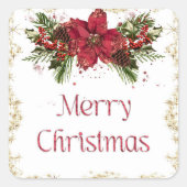 Funkelnd Weihnachtsaufkleber Quadratischer Aufkleber (Vorderseite)